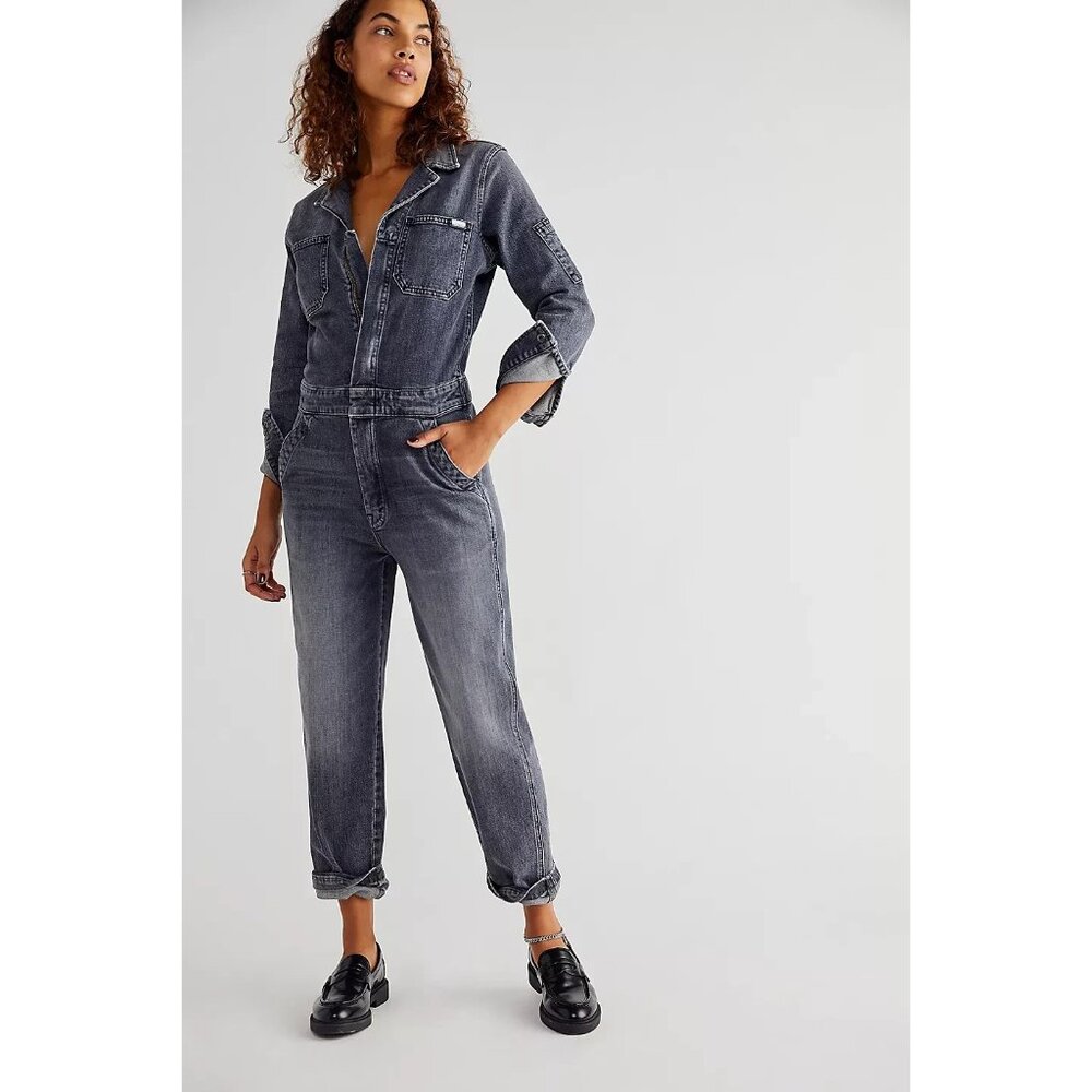 NWT Mother The Half Spring Take-Off Ankle Jumpsuit in Stitching In The Dark XS - Picture 12 of 12